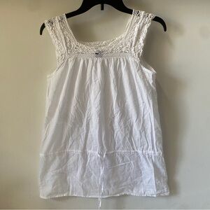 GAP Ivory Lace Accent Blouse Top Size S